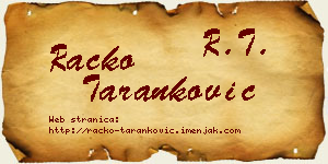 Racko Taranković vizit kartica